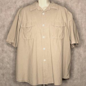 Men's Duluth 3XL Tan Sturdy Work Shirt Button Down